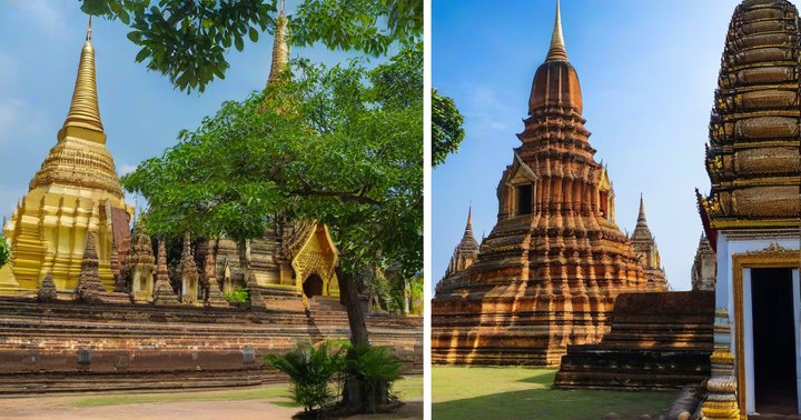 Historic temple ruins in Ayutthaya