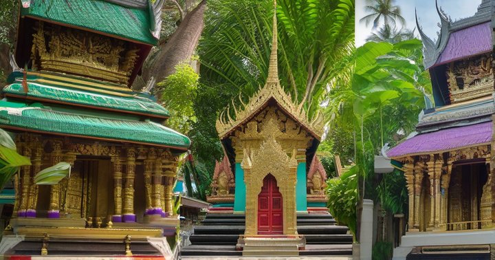 Bangkok temple and skyline