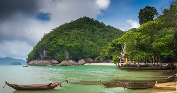 Turquoise water and limestone islands near Phuket